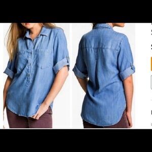 Anthropologie Bella Dahl chambray shirt S